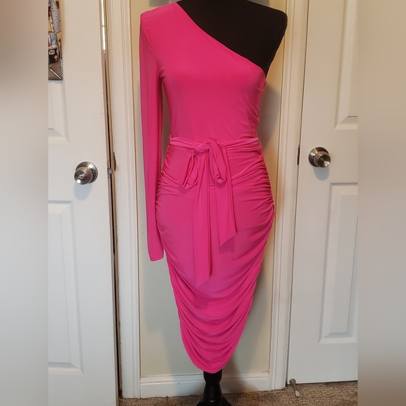 Pink Ruched Dress - Picture 1 of 4